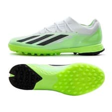Image of ADIDAS Mens White & Green X Crazyfast.1 Turf Football Boots UK 6.5 Ref 1026