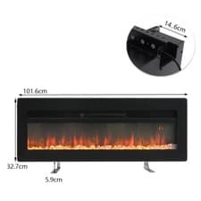 Image of LED Fireplace Media Wall Fire Wall Mounted / Standing Electric Heater 40-100in