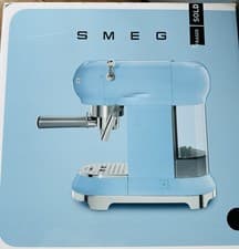 Image of Smeg 50's Retro Style Manual Espresso Coffee Machine, model ECF01BLUK black.