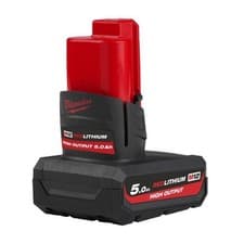 Image of Genuine Milwaukee M12 HB5 12v 5.0Ah HIGH OUTPUT Li-Ion Battery 4932480165