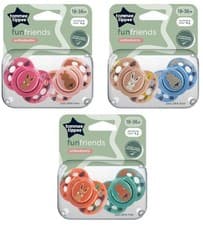 Image of Tommee Tippee Fun Friends Orthodontic Soother 18-36m 3 Pack (6 Soothers)