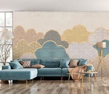 Image of 3D Clouds Painting N375 Wallpaper Wall Mural Removable Self-adhesive Sticker