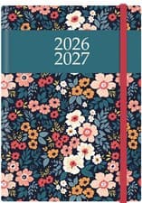Image of 2026-2027 A5 Designer Academic Diary 2025-26, Floral Pattern Softcover, Elastic
