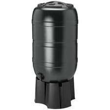 Image of 210L Garden Water Butt with Stand & Diverter Kit Rainwater Storage Tank
