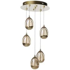 Image of Visconte Bulla Ceiling Pendant Cluster Integrated LED 5 Light Fitting - Gold