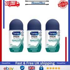 Image of 3x Sanex Men Sensitive Antiperspirant Roll-On Deodorant 50ml, 48 hour