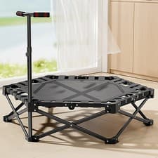 Image of 42" Foldable Trampoline Handrail Rebounder Folding Fitness Exercise Home Tool