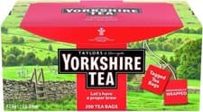 Image of Yorkshire Tea Bags 200 Individually Wrapped & Tagged Sachets Bags