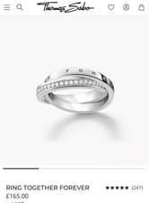 Image of THOMAS SABO "TOGETHER FOREVER" INTERTWINED SILVER RINGS SIZE 52 NEW RRP £165