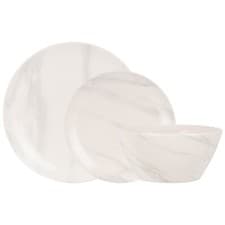 Image of 12 Piece Marble Dinner Set Porcelain Dinnerware Tableware Plates Bowls Crockery