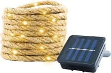 Image of 4m Solar Powered Home Decorative Rope Lights | 50 LEDs | Garden Hemp Rope String