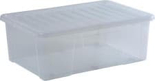 Image of Plastic Storage Box With Lids Wham Crystal 68L Heavy Duty Tint Clear (Pack of 5)