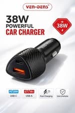 Image of 38W Fast Car Charger USB C PD 20W + USB A QC3.0 Dual Port 12V/24V Universal