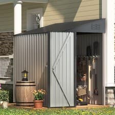 Image of 4.2X7/6X8/8×10ft Outdoor Garden Metal Storage Shed Lean to Pent Shed Tool Bike