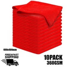 Image of 10 Pack Premium Microfibre Cloths – 40x40cm 360gsm – Ultra Absorbent Lint-Free