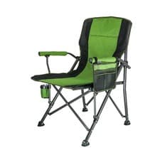 Image of Deluxe Folding Camping Chair With Cup Holder and Side Pocket Holds Up To 150kg