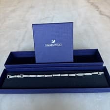 Image of Swarovski Rhodium White Crystal Everyday Bracelet 1792298