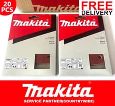 Image of 20X Genuine Makita 1/4 Palm Sander Sheets HOOK&LOOP 102mmx114mm 60 Grit - DBO480