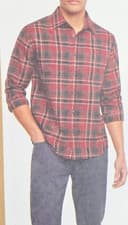 Image of Shirt  Red/Black ,Green Long Sleeve Pocket Men's L By Eddie Bauer MSRP 80.00