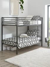 Image of Domino Metal Bunk Bed Frame Black Kids Childrens Bedroom Furniture