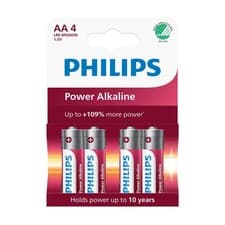 Image of 4 x PHILIPS AA Power Alkaline Batteries 1.5V - LR6 MN1500 LR06 R06 R6 HR06