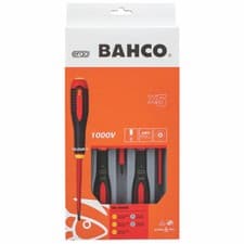 Image of Bahco BE-9882SL ERGO 5 Piece Slim VDE Insulated Slotted & Pozi Screwdriver Set