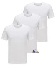 Image of HUGO BOSS Mens Crew Neck Cotton 3 Pack T-Shirt White M-XXL
