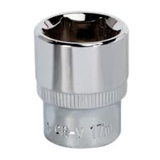 Image of Sealey WallDrive Socket 17mm 3/8"Sq Drive Fully Polished - SP3817