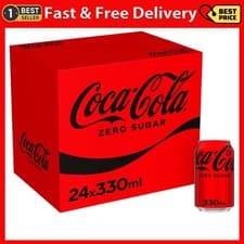 Image of Coca Cola Zero Sugar 24 x 330ml Cans 330 ml (Pack of 24) Free Shipping