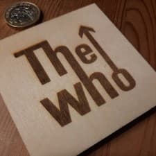 Image of The Who Coaster - 75mm sq. - Laser engraved.