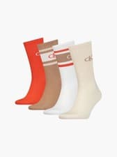 Image of CALVIN KLEIN Logo - print a ribbed pack of four stretch - cotton blend socks