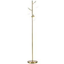 Image of 3-Light Tree Floor Lamps Living Room Standing Lamp Globe Lampshade Gold Tone New