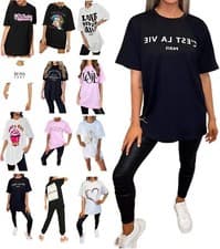 Image of Women's T-shirt Tee Baggy Fit Short Sleeve Ladies Slogan T Shirt Oversized Tops