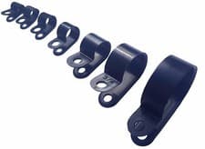 Image of Black Nylon P Clips - Fasteners For Clamps, Tubing, Sleeving Etc.