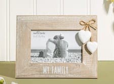 Image of Sass & Belle Family Heart Single Photo Frame With Charms Gifts 6x4 inch 15x10 cm