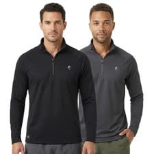 Image of New Men's Fila Sport Long Sleeve Fleece Performance 1/4 Quarter Zip Pullover Top