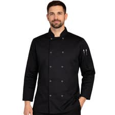 Image of Black Chefs Jacket Unisex Long Sleeve Professional Kitchen Uniform