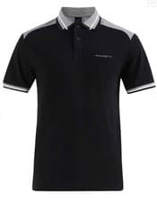 Image of Hackett Sport Classic Fit Short Sleeved Polo Shirt Black with Grey