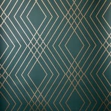 Image of Fine Decor Shard Trellis Emerald/Gold Metallic Wallpaper FD43613