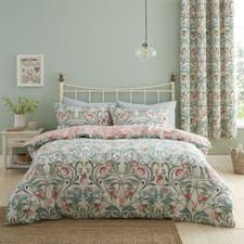 Image of Catherine Lansfield Clarence Floral Print Easy Care Duvet Cover Set Reversible