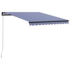 Image of Manual Retractable AwningCanopy Outdoor Awning Folding Arm with LED vidaXL