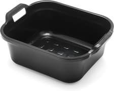 Image of Addis 517936 Large Rectangular 10 Litre Washing Up Bowl with Handles, Black, 39