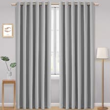 Image of Thick Thermal Blackout Curtains Eyelet Ring Top Ready Made Pair Curtain Panel