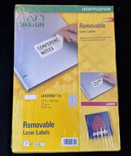 Image of Avery L4731REV-25 Removable White Laser Labels 25.4mm x 10mm - 25 Sheets x 189