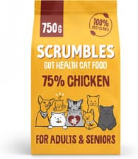 Image of Scrumbles Natural Dry Cat Food 97% Animal Protein Grain Free Sensitive Stomach