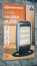 Image of Daewoo HEA1416 Portable Halogen Heater, Electric, Oscillating, 3-Bar, 1200W
