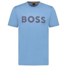 Image of Hugo Boss Thinking 1 Logo T-Shirt in Light Blue