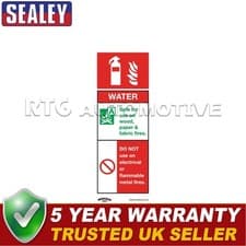 Image of Sealey Worksafe� Water Fire Extinguisher Safety Sign Rigid Plastic Pack of 10
