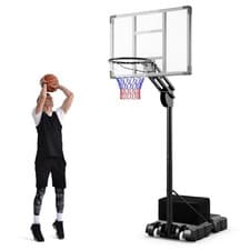 Image of Costway 4.9-10 FT Adjustable Basketball Hoop Portable Basketball Goal System