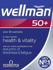 Image of Vitabiotics Wellman 50+ Plus 30 Tablets